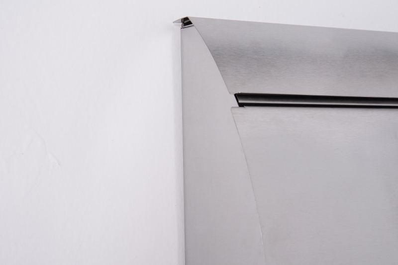 HomCom Caixa de Correio para Casa exterior Cartas e jornais - Cor Prateada- Aço inoxidável - 31x11,5x40,5cm