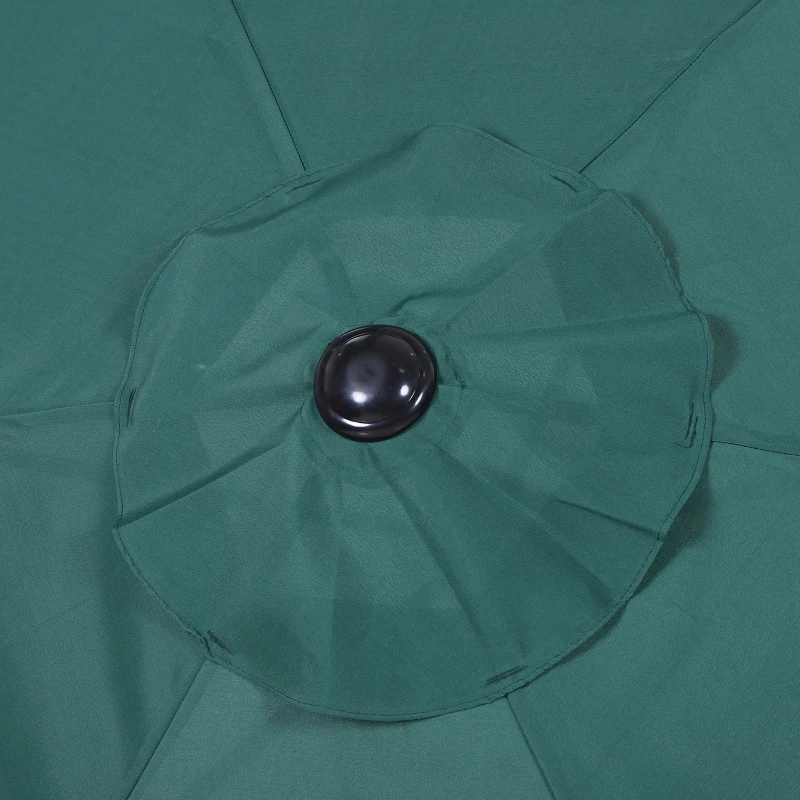 Outsunny Chapéu de Sol de Jardim Ø270x235cm Chapéu de Sol de Alumínio Reclinável com Manivela e 6 Hastes para Terraço Exterior Balcão Verde