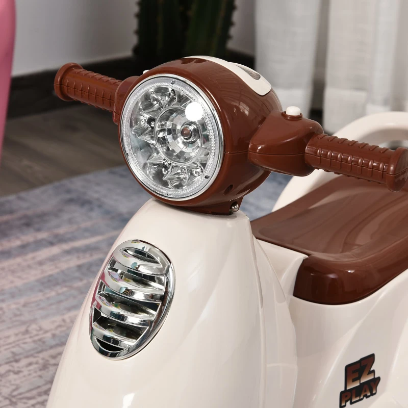 HOMCOM Andador de passeio para crianças acima de 1 ano  Função de luz Música buzinha 66x33x47,7 cm  Branco