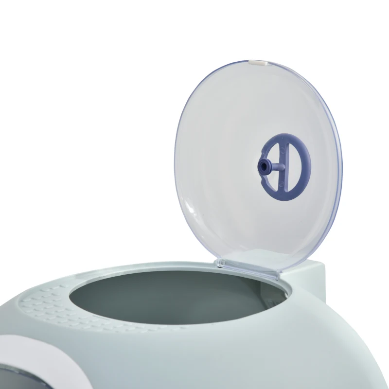 PawHut Caixa de Areia Fechada para Gatos com Clarabóia Bandeja Amovível e Pá 47x55x44cm Azul