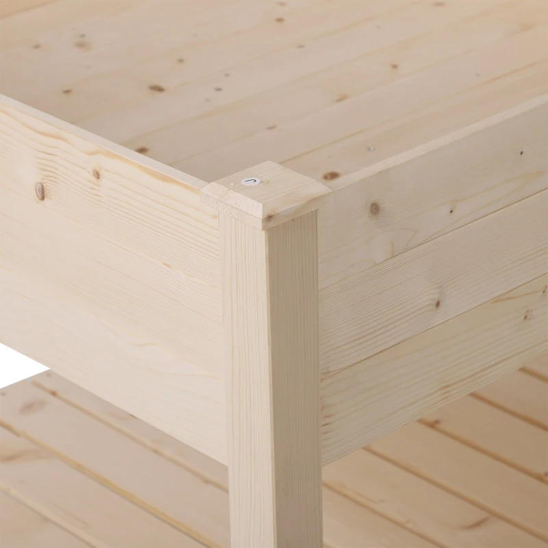 Outsunny Horta urbana   Mesa de cultivo vintage   Com prateleira de armazenamento  para plantação   91x91x81cm De madeira