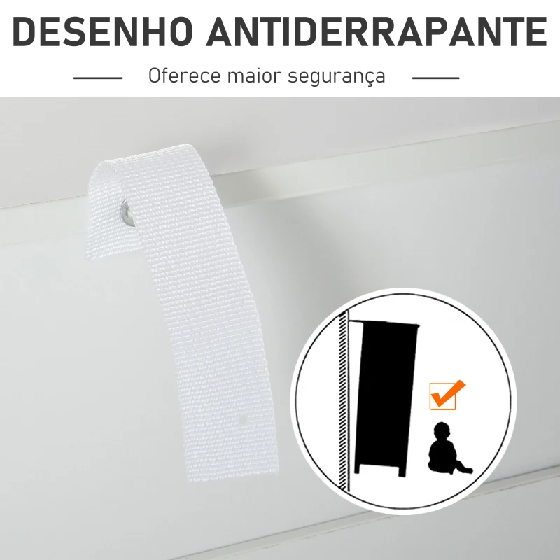 HOMCOM Cómoda com 4 Gavetas Base Elevada e Desenho Antiderrapante 80x40x79 cm Branco Cinzento e Preto