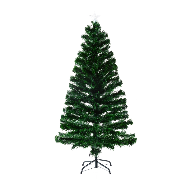 HomCom Árvore de Natal 180cm Artificial Árvore com Suporte Metálico Luzes LED Multicores Φ82x180cm