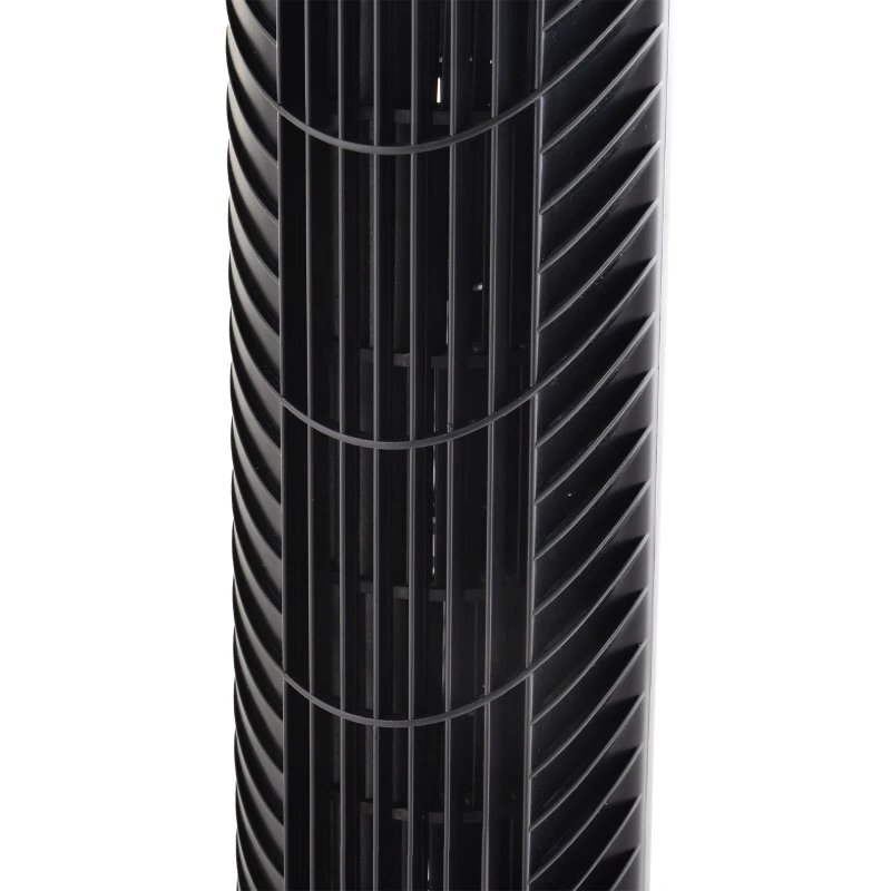 HOMCOM Ventoinha de Coluna com 3 Nivéis de Velocidade Temporizador 7,5h Potência 40W e Oscilação 70° Ø18x78,5 cm Preto