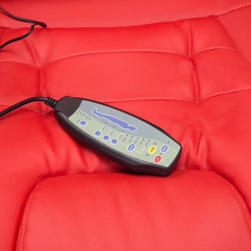 HomCom Cadeira de Escritório e de Secretária tipo Poltrona Giratória Reclinável e Elevável - Cor: Vermelho - 62x68x111-121 cm