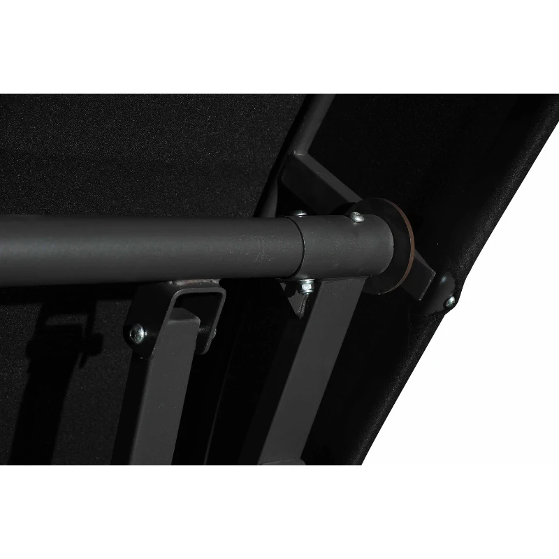 Outsunny Baloiço de Jardim de Vime PE com 3 Lugares Estrutura de Metal Almofada Toldo Ajustável Balcão Terraço Patio Carga Máx. 360kg 198x124x179cm Preto