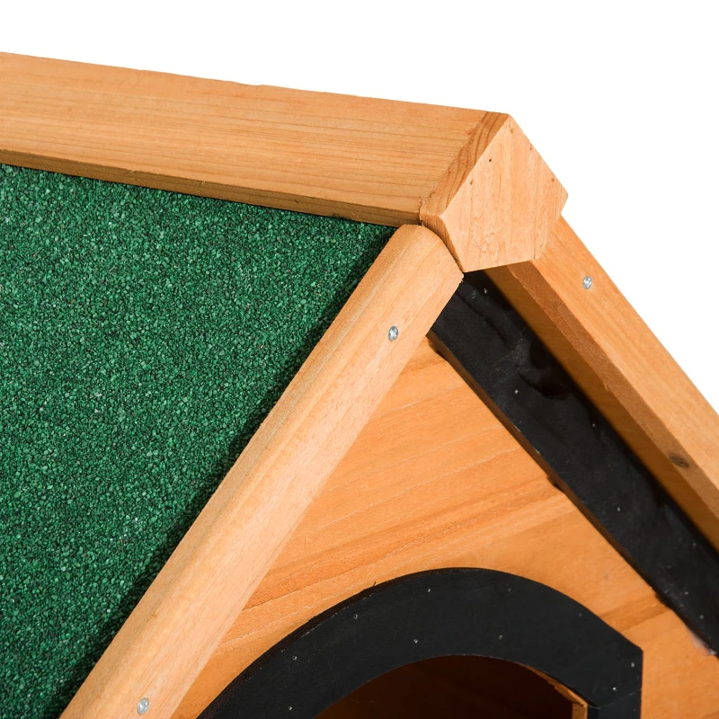 PawHut Caseta de madeira maciça para cão  impermeável com pernas elevadas para interior e exterior -72x76x76cm