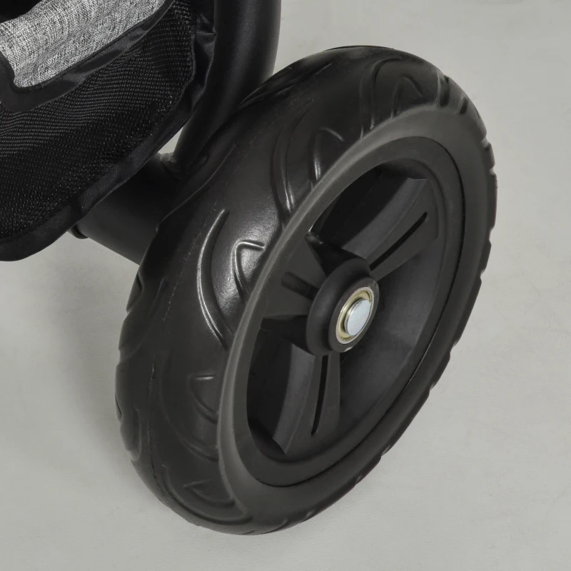 HOMCOM Triciclo para Crianças 2 em 1com capota ajustável acima de 18 Meses cinza 92x51x110cm