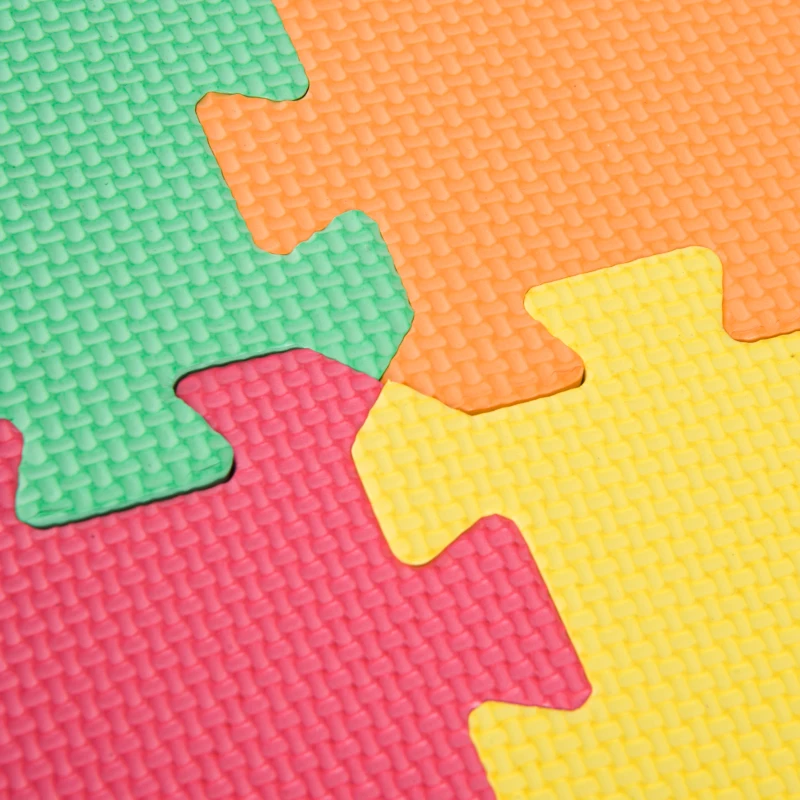 HOMCOM 48 peças Tapete Puzzle para Crianças 31x31x1cm com 26 letras números e tipos de figuras geométricas Tapete macio 4.32㎡ Multicor