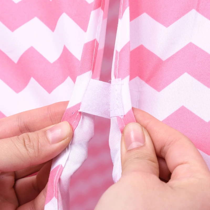 HOMCOM Tenda Infantil tipi estilo indiano com janela para cobrir o piso e 2 almofadas Bolsa de transporte 200x200x170 cm Rosa