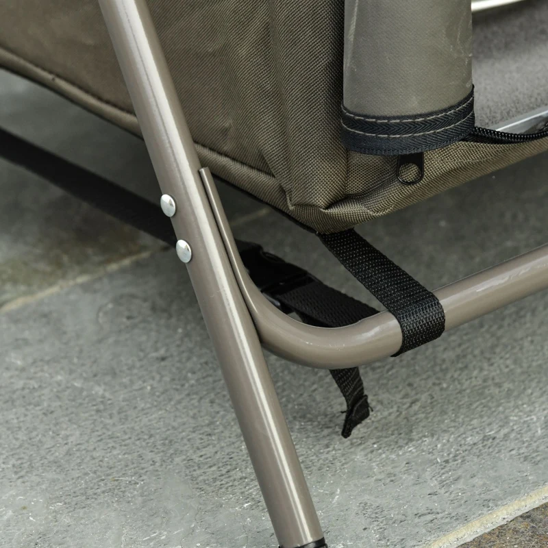 Outsunny Armário de cozinha dobrável com para vento 6 prateleiras Bolsa de armazenamento Portas com zíper para acampamento e piquenique 94x57x109 cm Verde