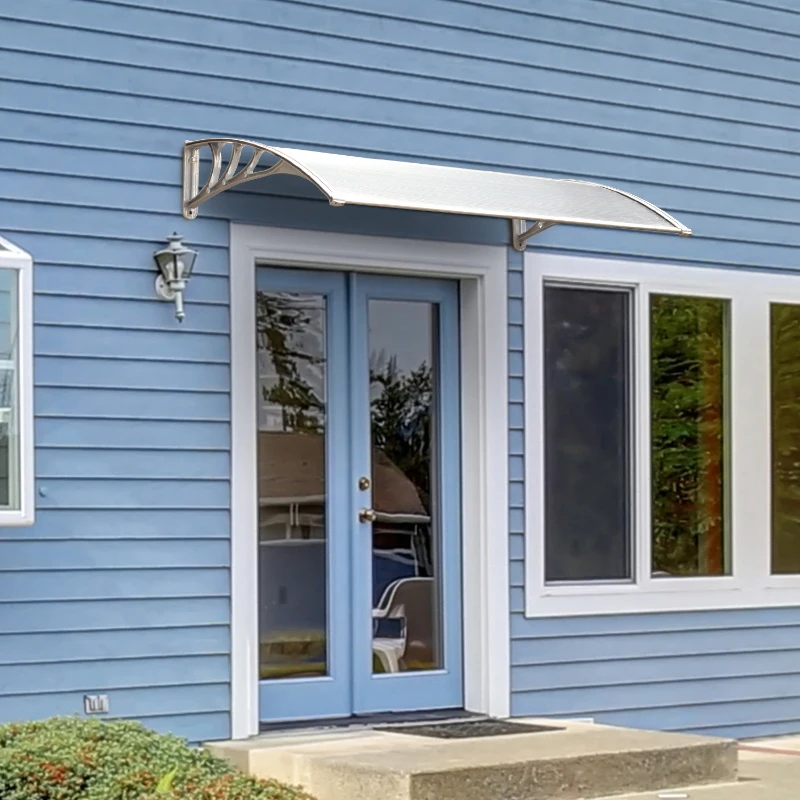 Outsunny Alpendre para Portas e Janelas com Proteção contra Sol e Chuva - 150 x 100 x 28 cm