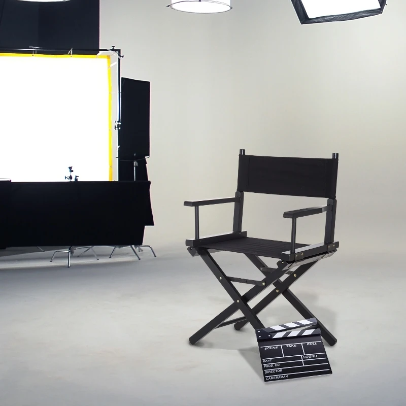 HOMCOM Cadeira de Realizador Dobrável de Madeira Cadeira de Maquilhagem 54x40x83cm Carga 120kg