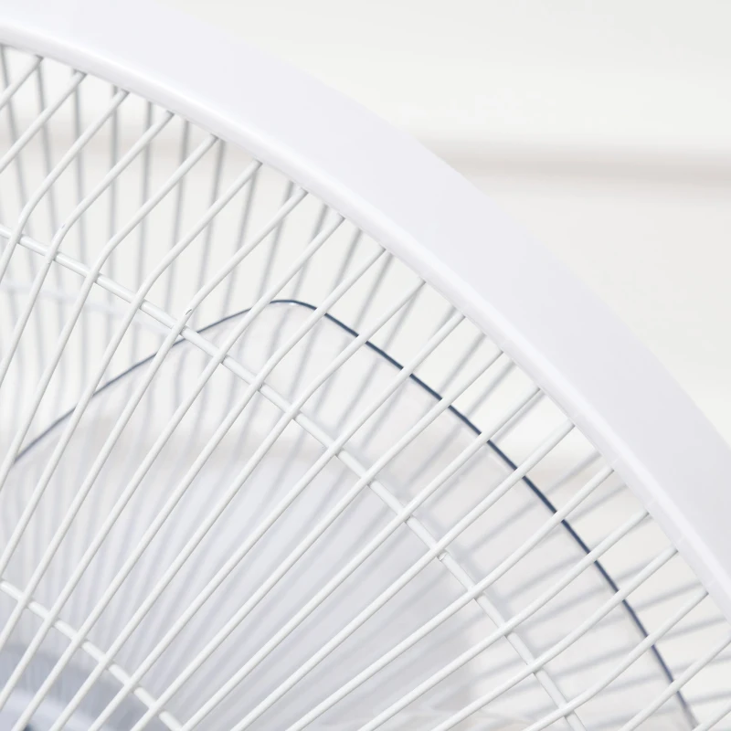 HOMCOM Ventilador de pedestal 40cm/16" com 3 modos e 3 velocidades Altura ajustável de 118-138cm Temporizador de oscilação 85° Branco