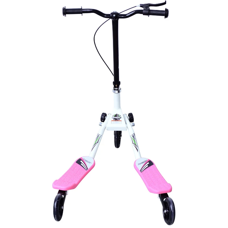 HOMCOM Trotinete de 3 Rodas Dobrável Trotinete para Crianças acima de 4 Anos com Freio Guiador Ajustável Carga Máxima 50kg 91x60x80cm Rosa