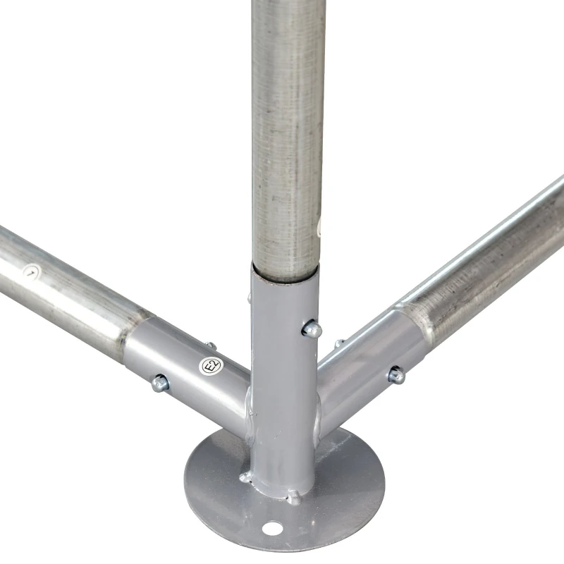 PawHut Galinheiro ao ar livre Gaiola para aves domésticas de metal galvanizado com fechadura e cobertura Oxford 280x570x195cm