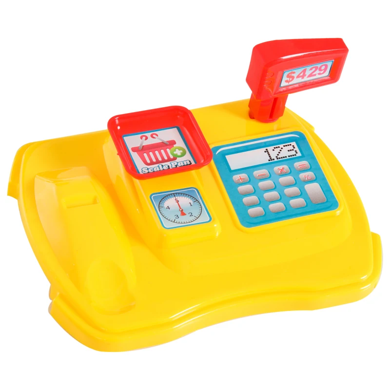 HomCom Caixa Registadora de Brincar Carrinho de supermercado 49 Pcs 47x30x55cm PP