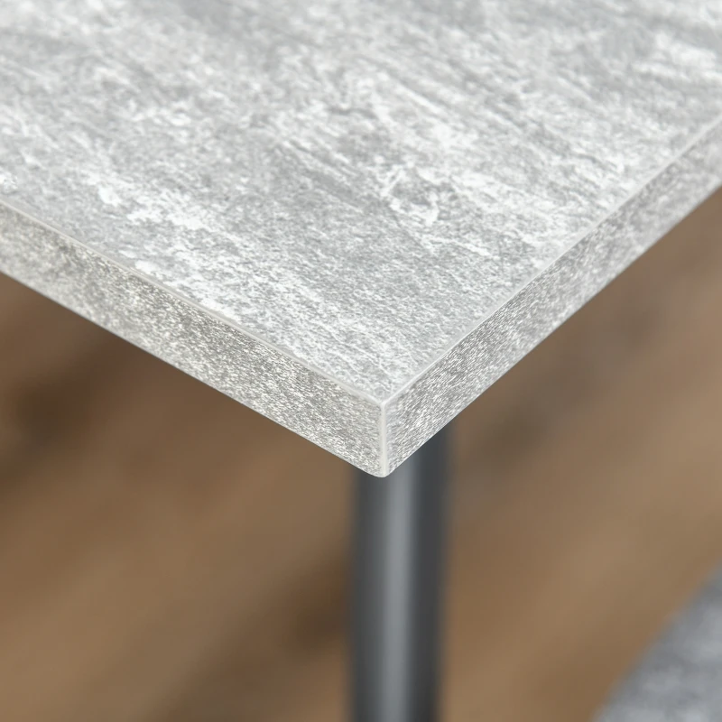 HOMCOM Mesa de Sala de Jantar Retangular Estilo Industrial com Pés de Metal e Almofadas Ajustáveis 120x80x76cm Cinza