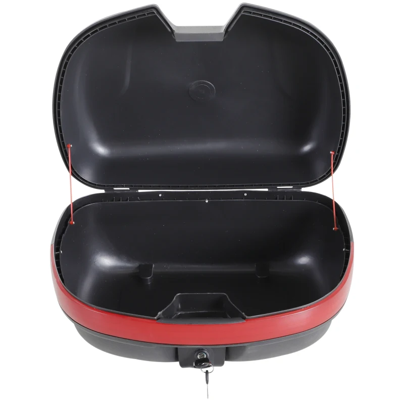 HOMCOM Baú para Motocicleta 44L Porta Malas de Motocicleta com Chaves Kit Montagem 54x41x28cm Preto