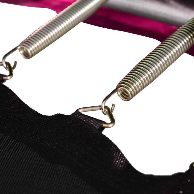 HOMCOM Trampolim de Jardim Φ244cm Trampolim para Crianças e Adultos cm Rede de Segurança Cobertura nas Bordas e Escada para Exterior Rosa