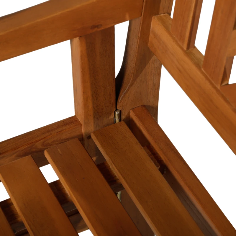 Outsunny Banco de jardim de 2 lugares Banco dobrável  Cadeira de madeira de acácia 112.5x56.5x96cm