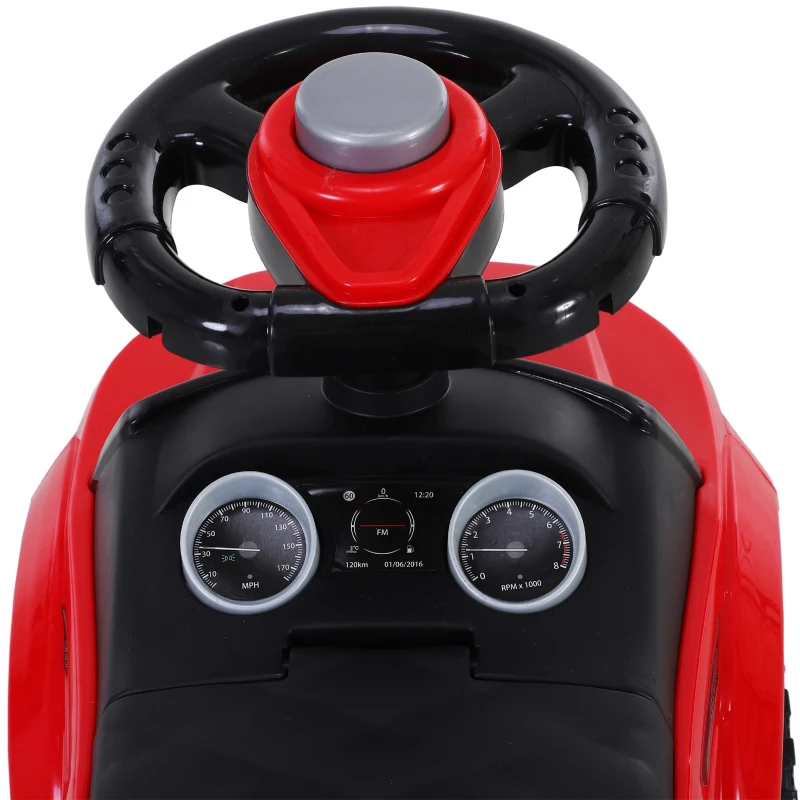 HOMCOM Carro andador para bebé sem Pedais com Alto-falante 60x38x42cm Vermelho