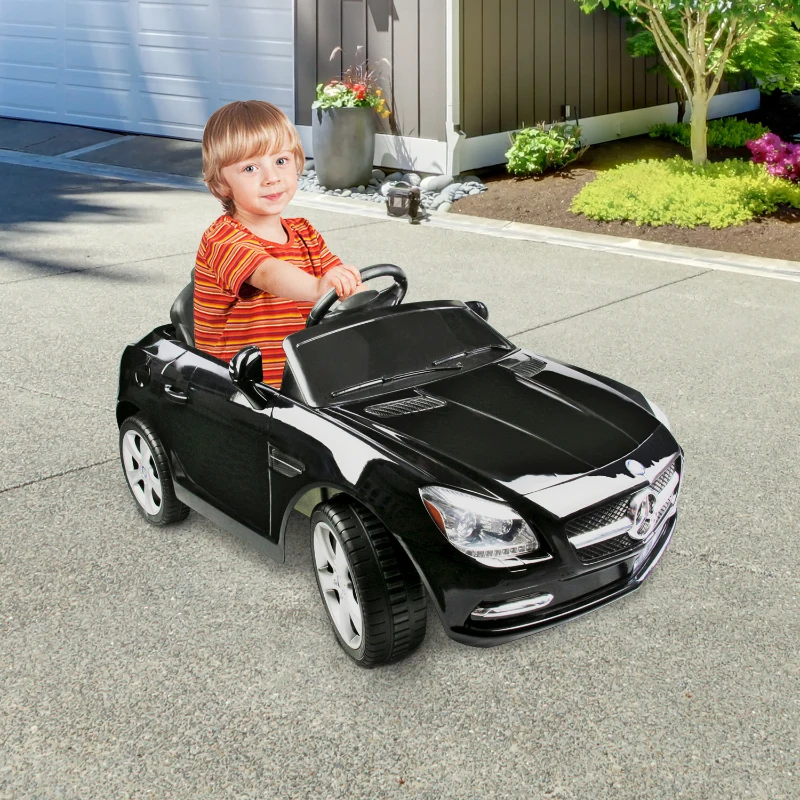 HOMCOM Carro Elétrico Mercedes Infantil Bateria 6 V com Telecomando e MP3- Cor: Preto - 110 x 57.75 x 49.05 cm
