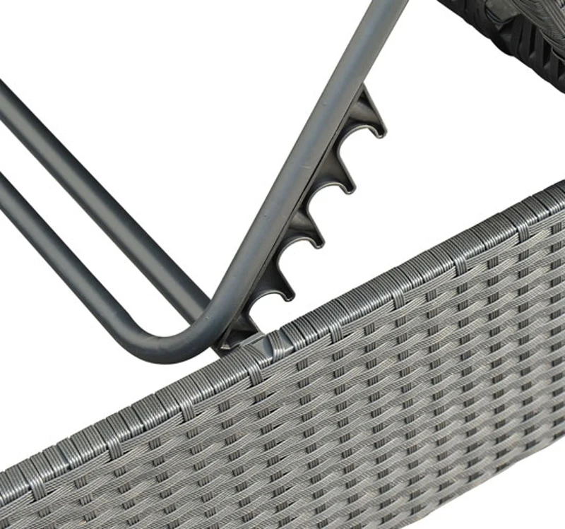 Outsunny Espreguiçadeira de vime preto creme Alumínio 1 espreguiçadeira Jardim + 1 Almofada 195x89x31 cm