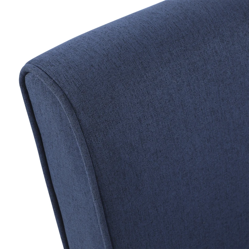 HOMCOM Poltrona de jantar Sala de estar sem braços Cadeira individual com assento acolchoado e pernas de madeira 57x76x83,5 cm Azul