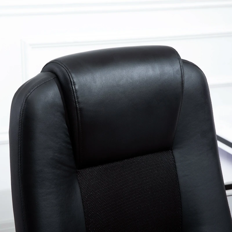 Vinsetto Cadeira de Escritório Giratória com Altura Ajustável Função Basculante Apoio para os Braços e Encosto Alto 64x65x113-123 cm Preto