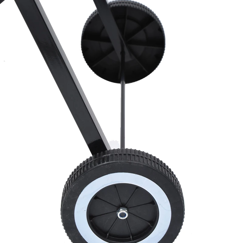 Outsunny Churrasqueira a carvão portátil e dobrável com 2 rodas Altura Ajustável para Camping 57x64x83 cm Vermelho e Preto