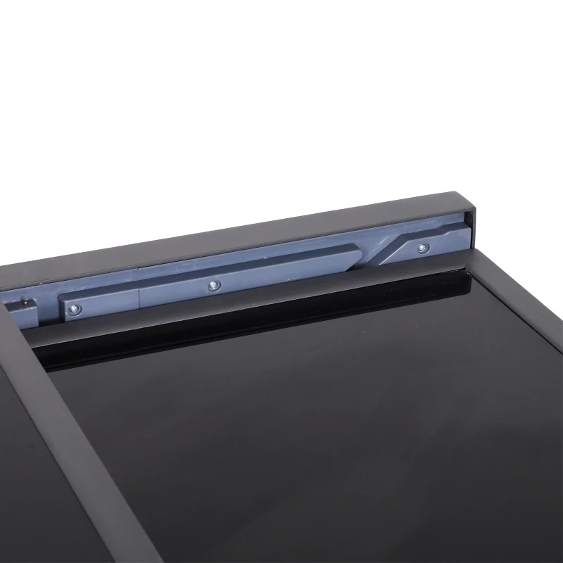 Outsunny Mesa de Jardim Extensível Mesa de Jantar Retangular com Bancada de Vidro Temperado 160x80x75 cm Preto