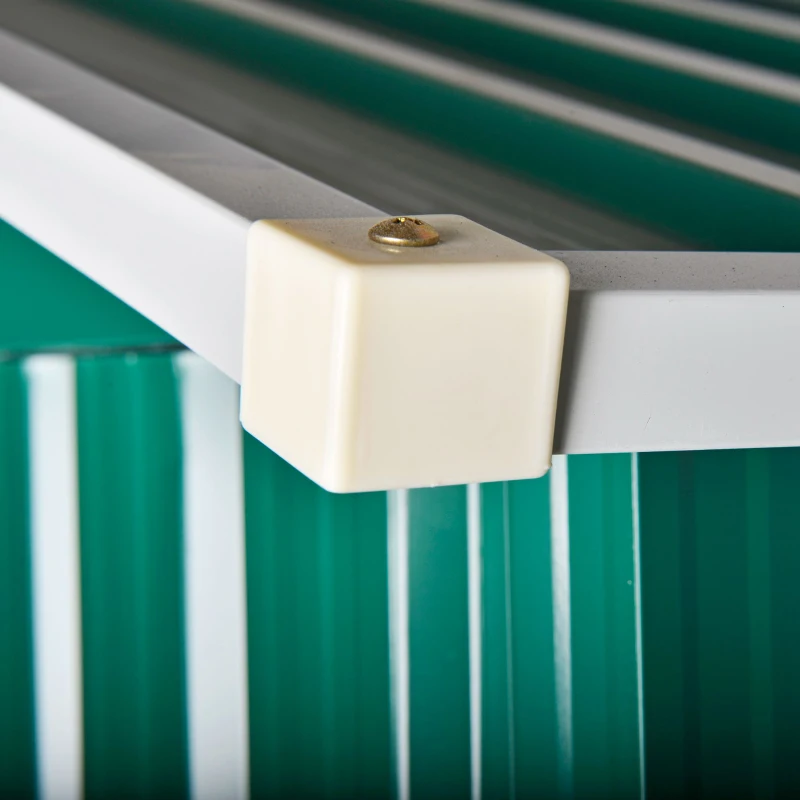 Outsunny Galpão de jardim 2,2 m² Galpão de armazenamento de ferramentas de aço galvanizado com porta deslizante 194x110x184 cm Verde