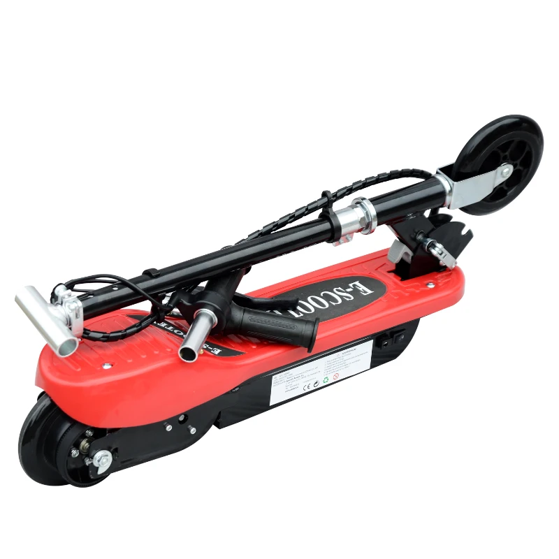 HOMCOM Trotinete Elétrica Dobrável para Crianças e Adolescentes acima de 7 Anos Velocidade de 10km/h Trotinete Elétrica com Guiador Ajustável e Freios Carga Máxima 50kg 78x37x89-95cm Vermelho