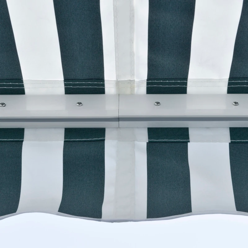 Outsunny Toldo Elétrico Retrátil 300x250cm com Função Manual com Manivela e Controle Remoto para Portas Janelas Verde e Branco