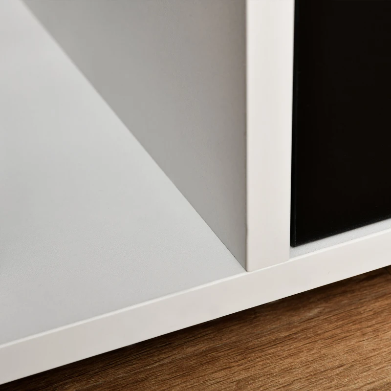 HOMCOM Móvel de TV para Televisores de até 60" Móvel de Sala de Estar Moderno com 2 Gavetas e Compartimento Aberto 140x30x32cm Branco e Preto