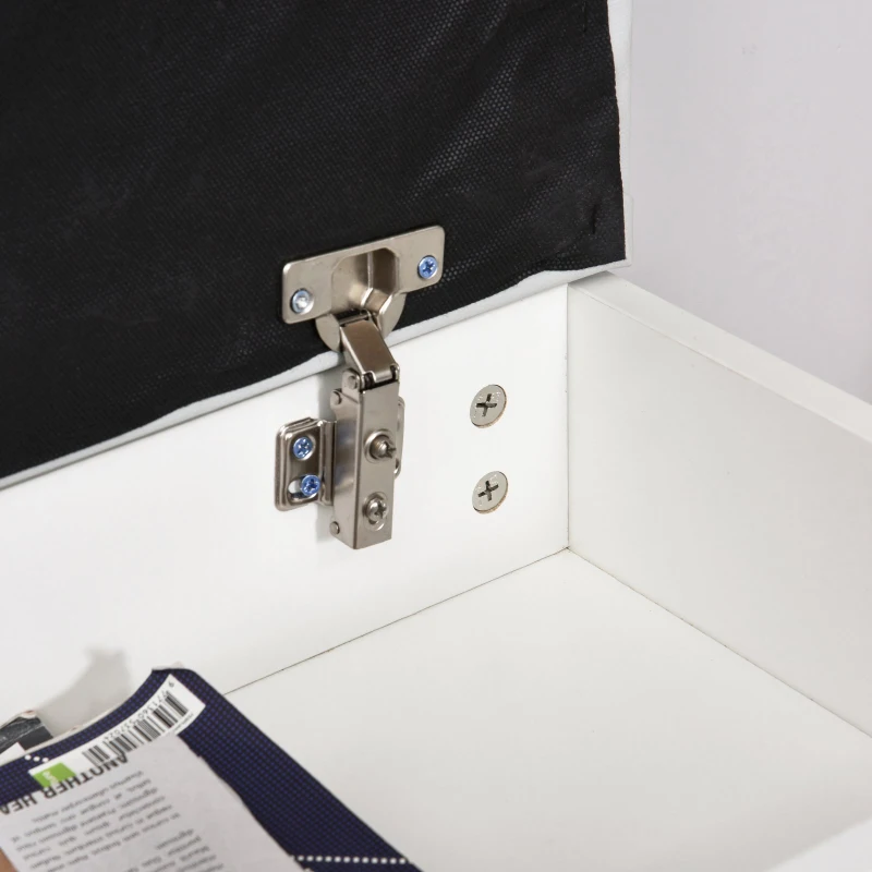 HOMCOM Sapateira com Assento Almofadado 2 Prateleiras e 1 Gaveta 63x30,5x45,5 cm Branco