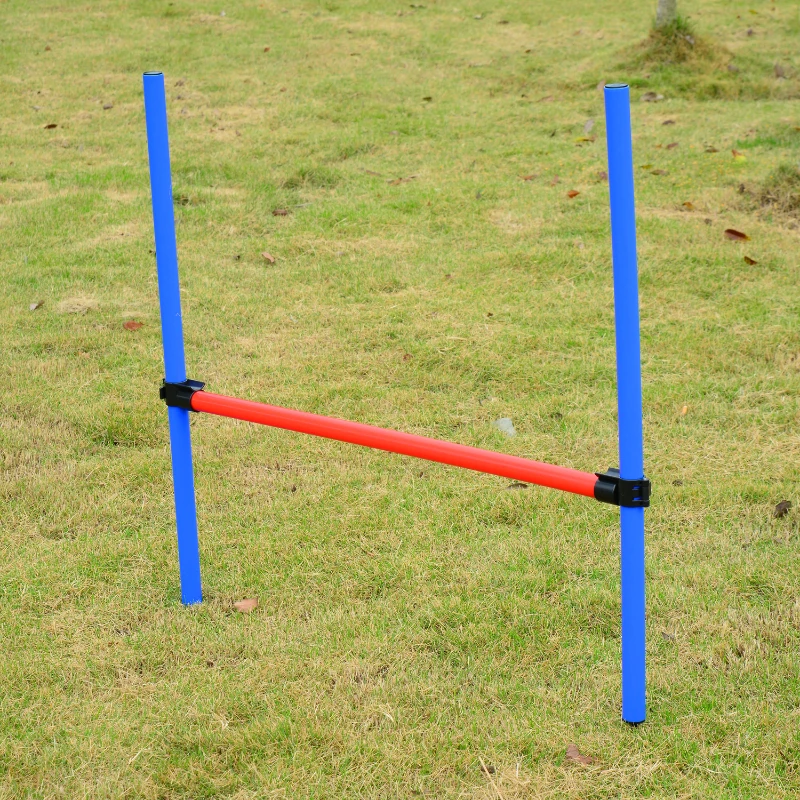 Kit de Treino Cães Agilidade Salto Polo Túnel Equipamento Azul Vermelho NUE