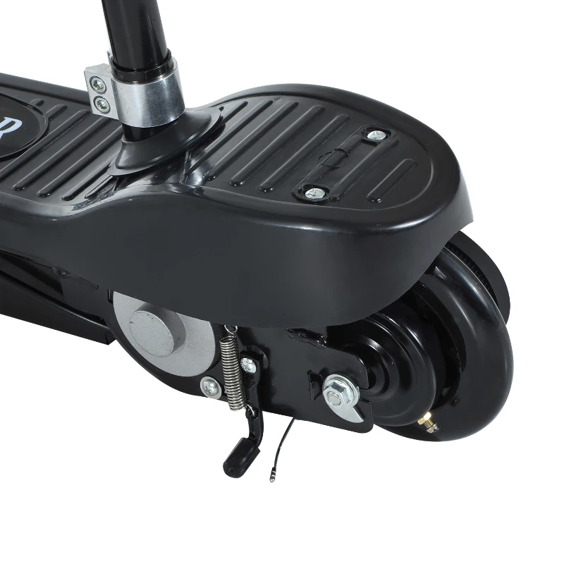 HOMCOM Trotinete Elétrica Dobrável E-Scooter com Bateria 120 W Assento Ajustável e Travão - Preto - Ferro e Plástico - 76 x 13 x 96 cm