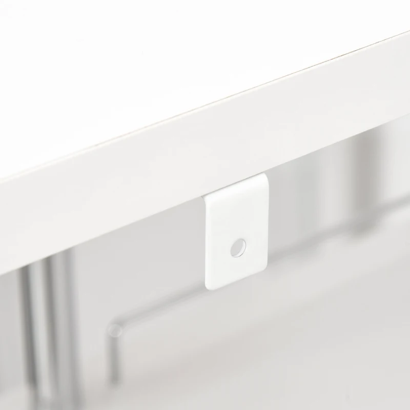 HOMCOM Mesa de bar Mesa de jantar bistrô com 3 prateleiras e suporte para vinhos moderna e elegante 113x40x105 cm Branco