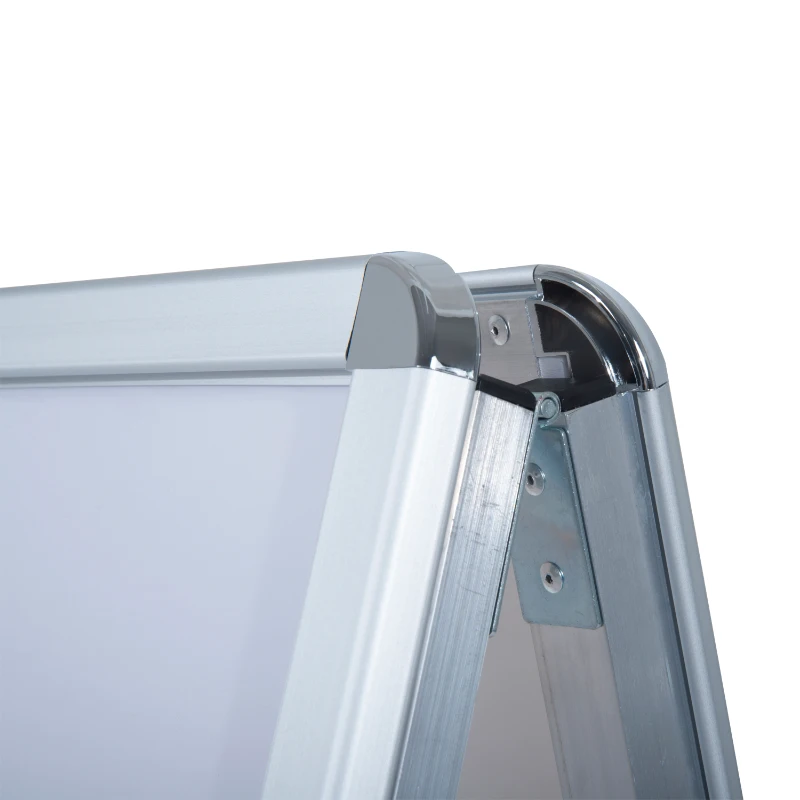 HOMCOM Painel Publicitário  com Cavalete e 2 Cestos- Branco-  PVC- 64 x 8 x 144 cm