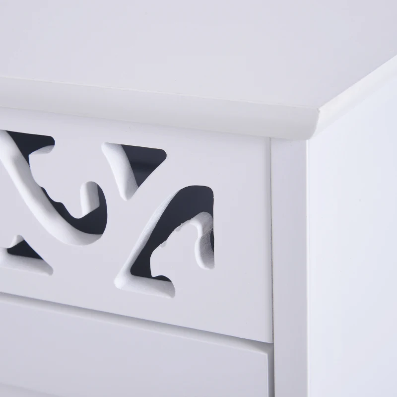 HOMCOM Armário Auxiliar Casa de Banho com 3 Gavetas Móvel de Armazenamento para Casa de Banho Dormitório 29,8x29,8x68,5 cm Branco