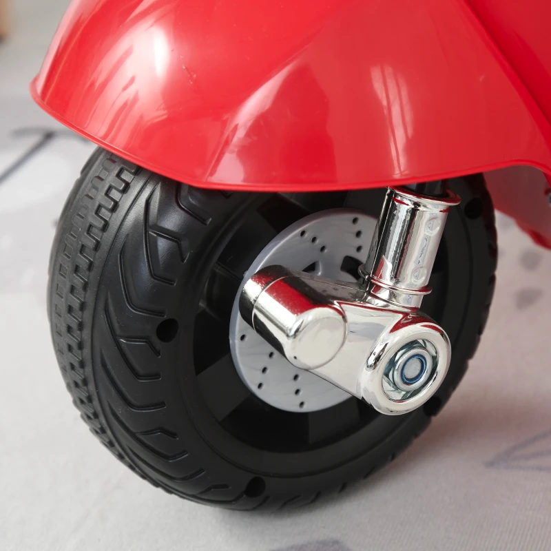 HOMCOM Mota elétrica para crianças com licença acima de 18 meses com faróis  buzina e 4 rodas licenciadas 66,5x38x52 cm Vermelho
