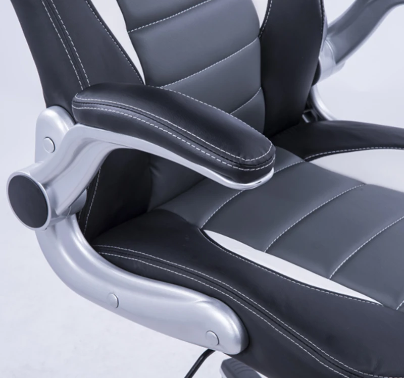 HomCom Cadeira de Escritório Executiva Desportiva tipo Racing- Cor: preto, cinzento, branco