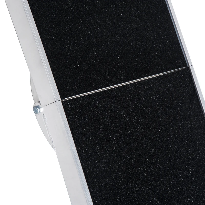 PawHut® Rampa Alumínio Dobrável para Cães e Animais de Estimação Rampa Superfície Antiderrapante Carga 110kg 122cm