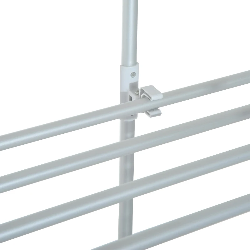 HOMCOM Varal Elétrico Dobrável   3 níveis Secador de roupa com 30 barras de alumínio quente 73x67x144cm