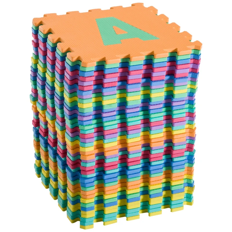 HOMCOM Tapete de quebra-cabeça para crianças de 40 peças Tapetes de espuma EVA com área de cobertura 3,6m2 Não tóxico 31x31x1 cm Multicolor