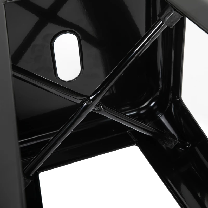 HOMCOM Conjunto de 4 Bancos Interiores e Exteriores de Metal Estilo Industrial 43x43x76 cm