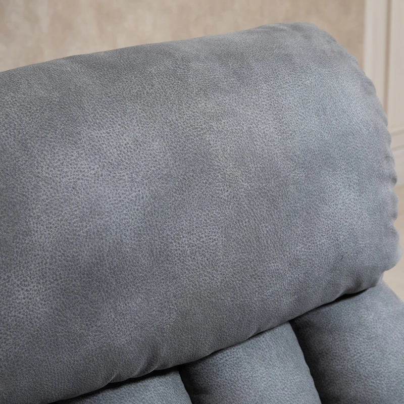 HOMCOM Poltrona Relax Função de Elevação e Reclinação Extra Acolchoado com Controle Remoto apoio para os pés 77x93x110cm Cinza