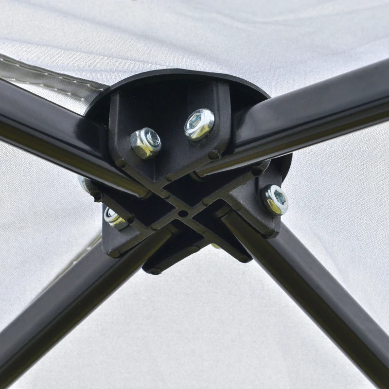 Outsunny Tenda Dobrável 220x220x208cm com Proteção UV Altura ajustável de 2 niveis Tecido Oxford estrutura de aço com Lateral e Bolsa de Transporte Branco